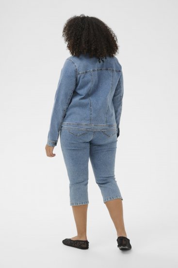 Kaffe Curve Vilana Denim Jacket Washed Blue - Farmerkabátok - 