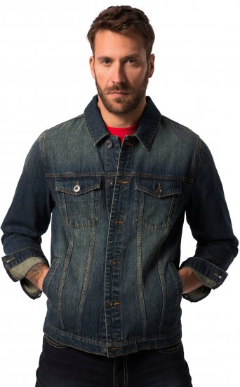 JP1880 Denim Jacket Dark Blue Denim - Kabátok - Nagyméretű Kabátok - 2XL-8XL
