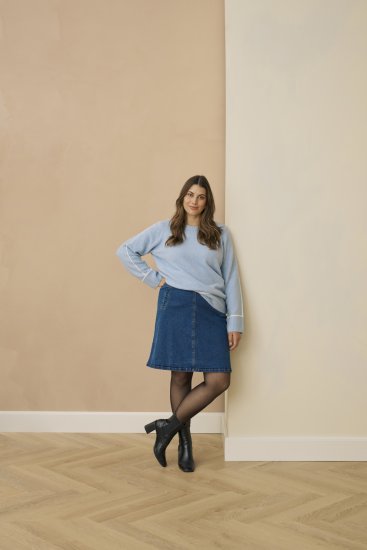 Kaffe Curve Leni Denim Skirt Blue - Szoknyák - 