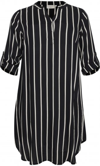 Kaffe Curve Milana Shirt Ruha Fekete / Chalk csík - Ruhák - 