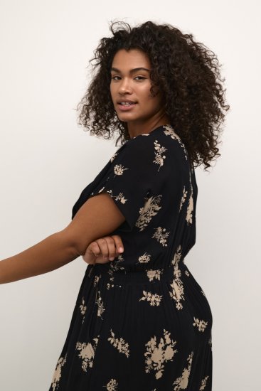 Kaffe Curve Jenna Ruha Fekete/Brown Flower minta - Ruhák - 