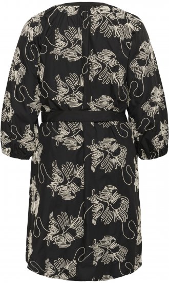 Kaffe Curve Kimmie Dress Black Chalk Embroidery - Midi ruhák - 