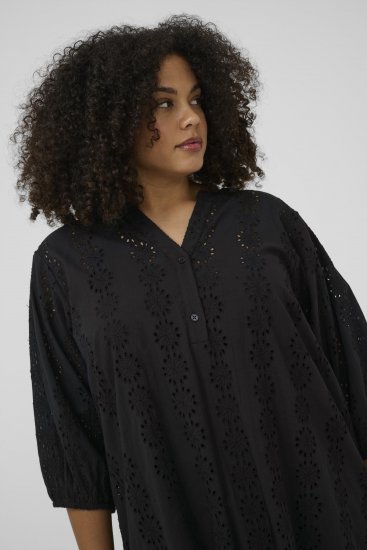 Kaffe Curve Dina Dress Black Deep - Midi ruhák - 