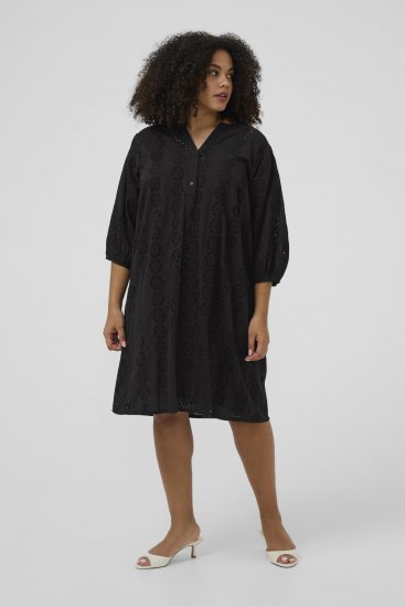 Kaffe Curve Dina Dress Black Deep - Midi ruhák - 