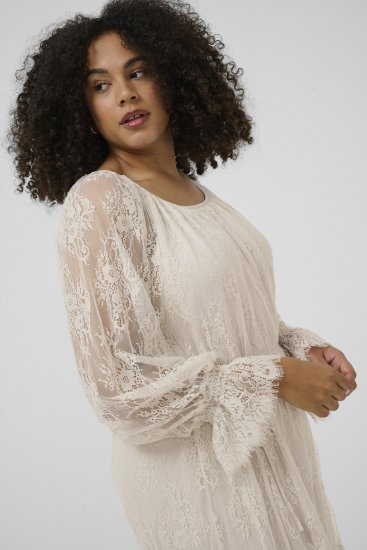 Kaffe Curve Amalie Lace Dress Moonbeam - Midi ruhák - 