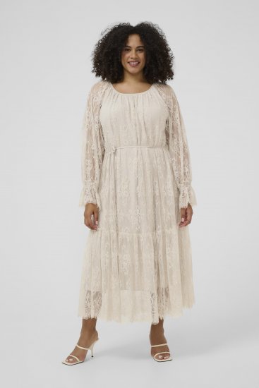 Kaffe Curve Amalie Lace Dress Moonbeam - Midi ruhák - 