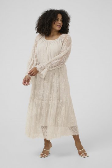 Kaffe Curve Amalie Lace Dress Moonbeam - Midi ruhák - 