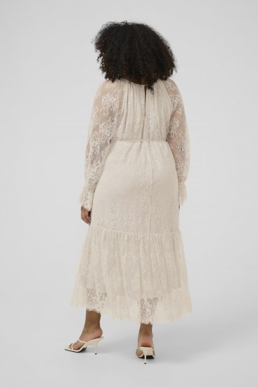 Kaffe Curve Amalie Lace Dress Moonbeam - Midi ruhák - 
