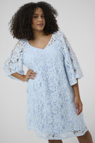 Kaffe Curve Lucy Dress Nantucket Breeze Blue - Midi ruhák - 