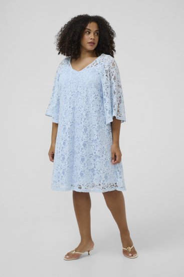 Kaffe Curve Lucy Dress Nantucket Breeze Blue - Midi ruhák - 