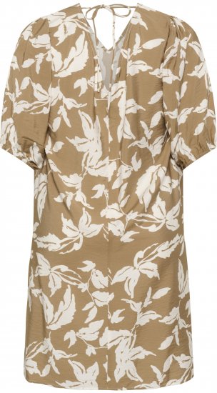 Kaffe Curve Marla Dress Oak Chalk Leaf - Midi ruhák - 