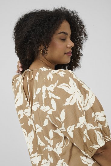 Kaffe Curve Marla Dress Oak Chalk Leaf - Midi ruhák - 