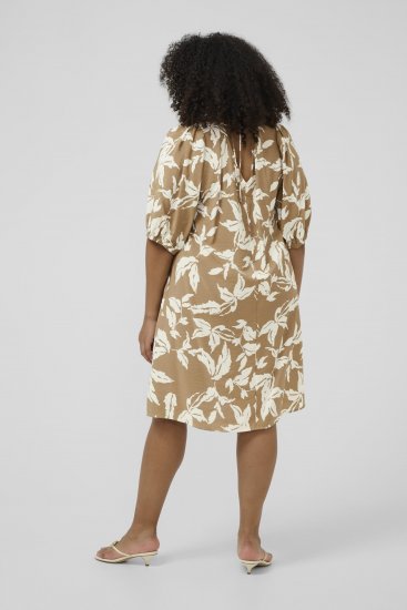 Kaffe Curve Marla Dress Oak Chalk Leaf - Midi ruhák - 