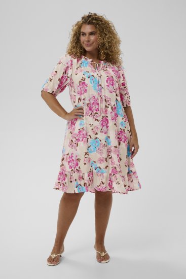 Kaffe Curve Hayley Dress Multi Color Flower - Midi ruhák - 