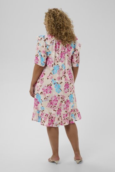 Kaffe Curve Hayley Dress Multi Color Flower - Midi ruhák - 