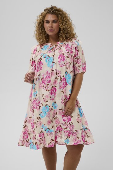 Kaffe Curve Hayley Dress Multi Color Flower - Midi ruhák - 