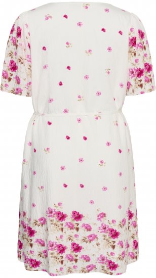 Kaffe Curve Rosa Mini Dress White Rose Border Flower - Mini ruhák - 