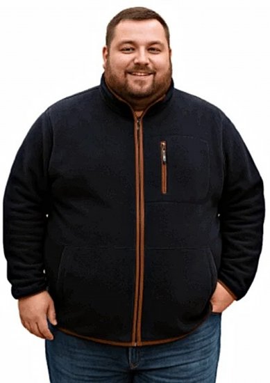 Espionage FL048 Microfleece Jacket Navy - Kabátok - Nagyméretű Kabátok - 2XL-8XL