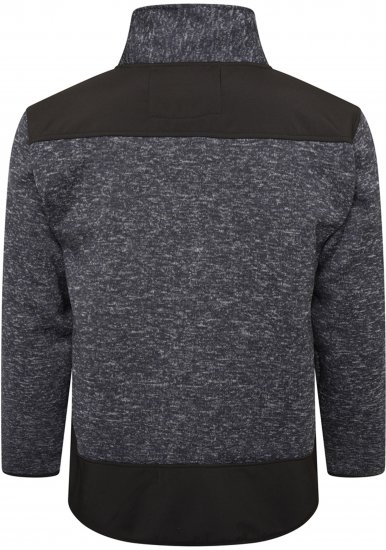 Kam jeans KV133 Twisted Marl Fleece Jacket Black - Kabátok - Nagyméretű Kabátok - 2XL-8XL