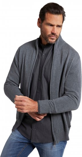 JP1880 Cardigan Knitted with Zipper Grey - Pulóverek & Kapucnis pulóverek - Pulóverek & Kapucnis pulóver 2XL-12XL