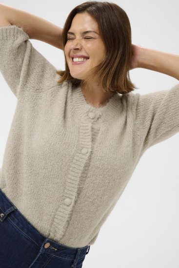 Kaffe Curve Emilia Cardigan Feather Grey Melange - Kardigánok - 