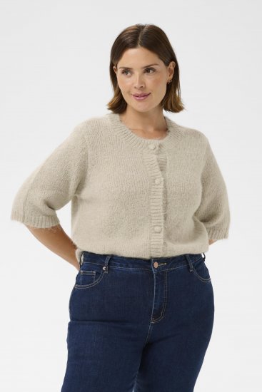Kaffe Curve Emilia Cardigan Feather Grey Melange - Kardigánok - 