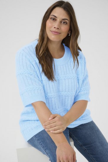 Kaffe Curve Minia Pullover Powder Blue Melange - Kötött pulóverek - 
