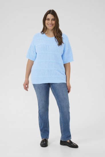 Kaffe Curve Minia Pullover Powder Blue Melange - Kötött pulóverek - 