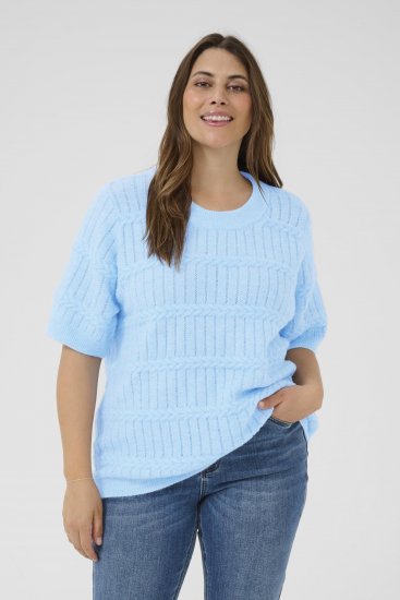 Kaffe Curve Minia Pullover Powder Blue Melange - Kötött pulóverek - 