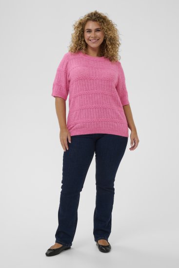 Kaffe Curve Minia Pullover Pink Power Melange - Kötött pulóverek - 