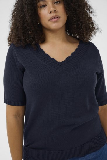 Kaffe Curve Leani Knitted Pullover Midnight Marine - Kötött pulóverek - 