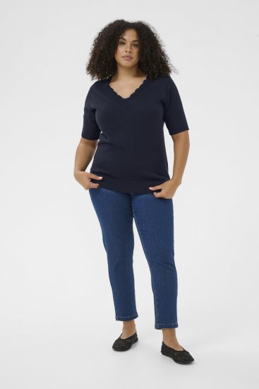 Kaffe Curve Leani Knitted Pullover Midnight Marine - Kötött pulóverek - 