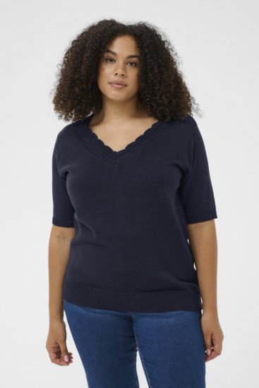 Kaffe Curve Leani Knitted Pullover Midnight Marine - Kötött pulóverek - 
