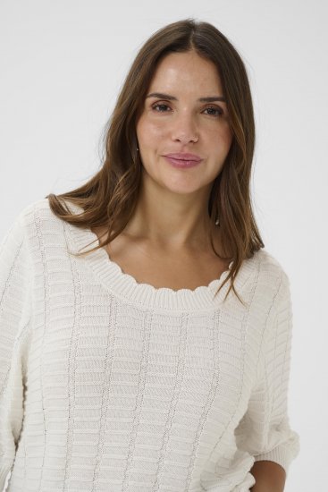 Kaffe Curve Lotia Pullover Chalk - Kötött pulóverek - 