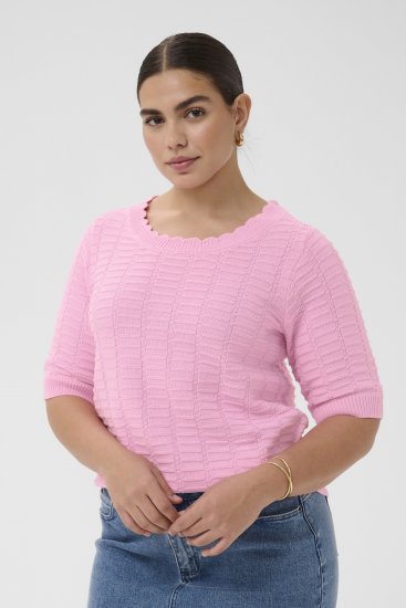 Kaffe Curve Lotia Pullover Pink Frosting - Kötött pulóverek - 