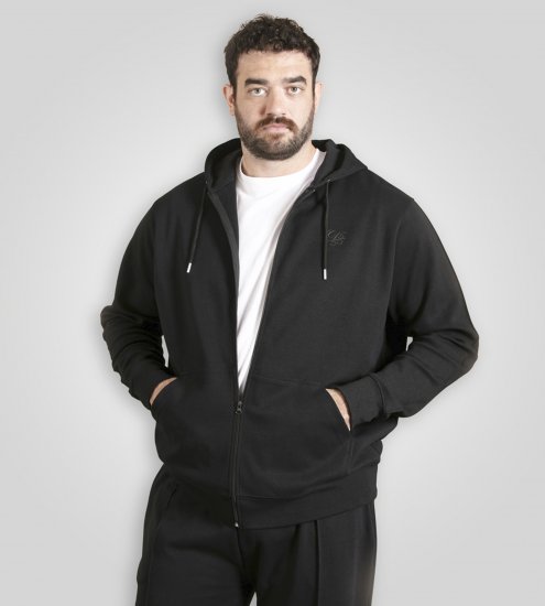 Duke Kenilworth Pin Tuck Sleeves Zip Through Hoodie Dark Navy TALL - TALL pulóverek - 