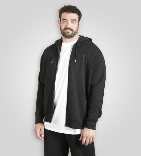Duke Kenilworth Pin Tuck Sleeves Zip Through Hoodie Dark Navy TALL - TALL pulóverek - 