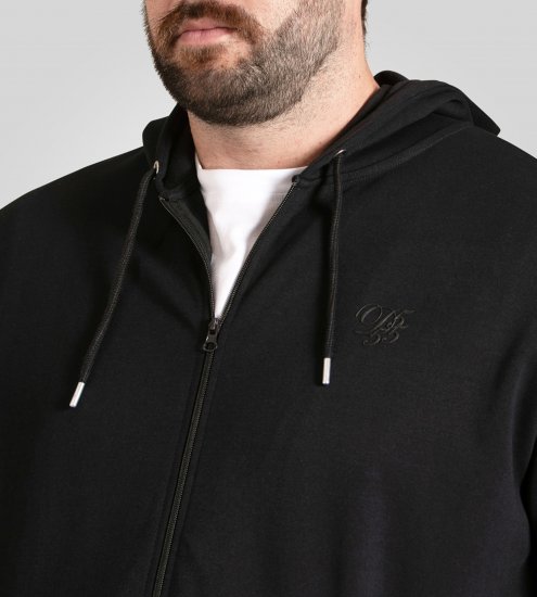 Duke Kenilworth Pin Tuck Sleeves Zip Through Hoodie Dark Navy TALL - TALL pulóverek - 