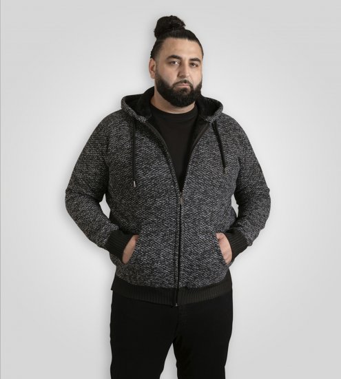 Duke Fareham Bonded Sherpa Lining Knitted Hoodie Grey - Pulóverek & kapucnis pulóverek - Pulóverek & Kapucnis pulóver 2XL-12XL