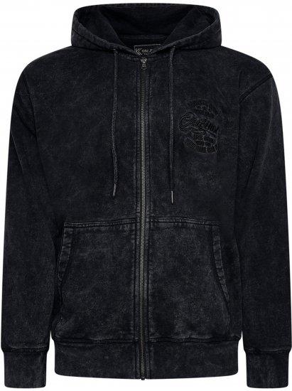 Kam Jeans 7082 Garment DYE with Zipper Hoodie Black - Pulóverek & kapucnis pulóverek - Pulóverek & Kapucnis pulóver 2XL-12XL