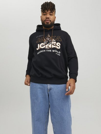 Jack & Jones Hunt Hoodie Black - Pulóverek & kapucnis pulóverek - Pulóverek & Kapucnis pulóver 2XL-12XL