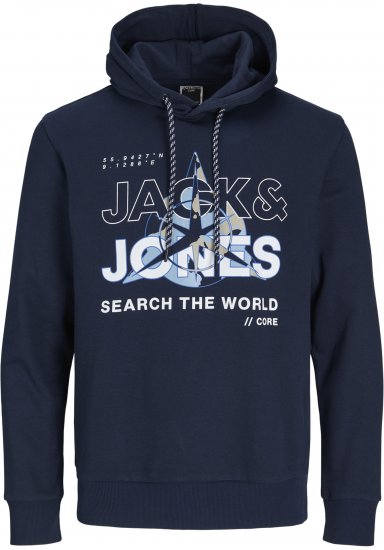Jack & Jones Hunt Hoodie Navy - Pulóverek & kapucnis pulóverek - Pulóverek & Kapucnis pulóver 2XL-12XL