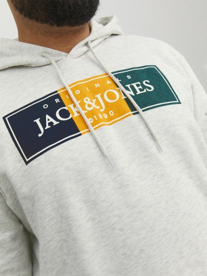 Jack & Jones Codyy Hoodie White - Pulóverek & kapucnis pulóverek - Pulóverek & Kapucnis pulóver 2XL-12XL