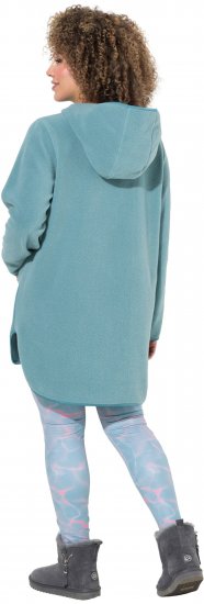 Ulla Popken Teddy Fleece Hooded Zip Neck Sweatshirt Ice Green - Bluzy & bluzy z kapturem - 