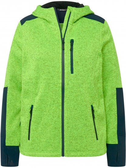 Ulla Popken Contrast Inserts Sweater Knit Hoodie Light Green - Bluzy & bluzy z kapturem - 