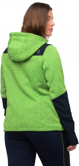 Ulla Popken Contrast Inserts Sweater Knit Hoodie Light Green - Bluzy & bluzy z kapturem - 
