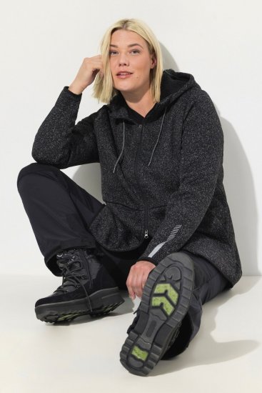 Ulla Popken Sweater Knit Fleece Hoodie Black - Bluzy & bluzy z kapturem - Kényelmes pulóverek és kapucnisok