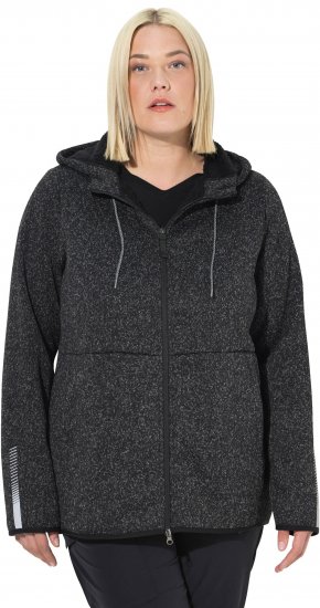Ulla Popken Sweater Knit Fleece Hoodie Black - Bluzy & bluzy z kapturem - 