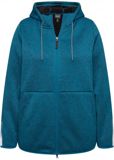 Ulla Popken Sweater Knit Fleece Hoodie Dark Petrol - Bluzy & bluzy z kapturem - 