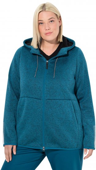 Ulla Popken Sweater Knit Fleece Hoodie Dark Petrol - Bluzy & bluzy z kapturem - 